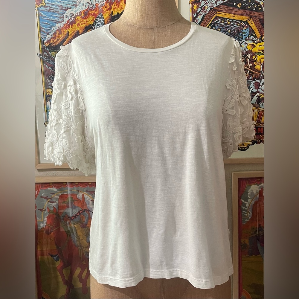 Anthropologie white tee size 14